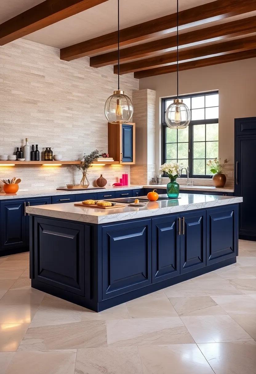 Art Deco Glam: Make a ‍statement with an⁣ Art deco-inspired kitchen island, ⁣featuring‍ geometric designs, bold colors, ⁢and ‌reflective surfaces