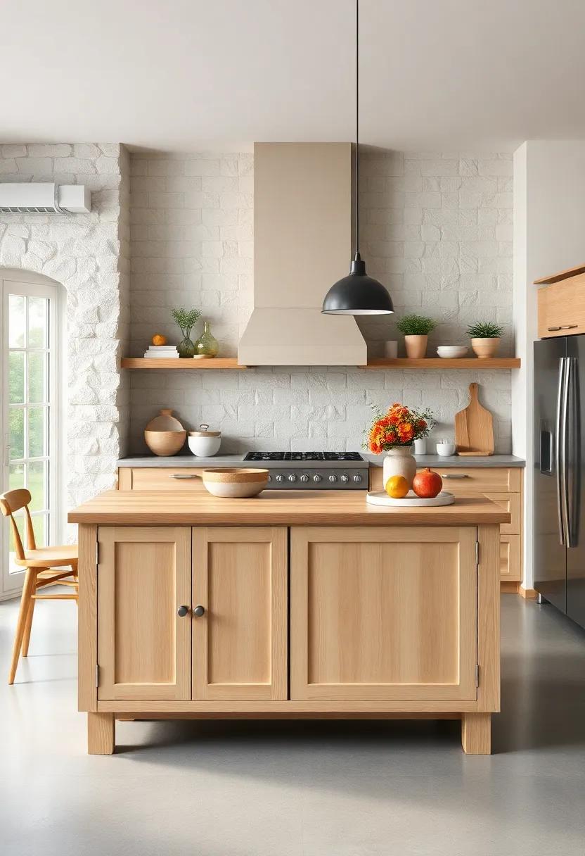 Charming Scandinavian Style: ⁤An island with a light wood finish⁤ and minimalist‍ design,bringing a simple yet elegant vibe to your kitchen