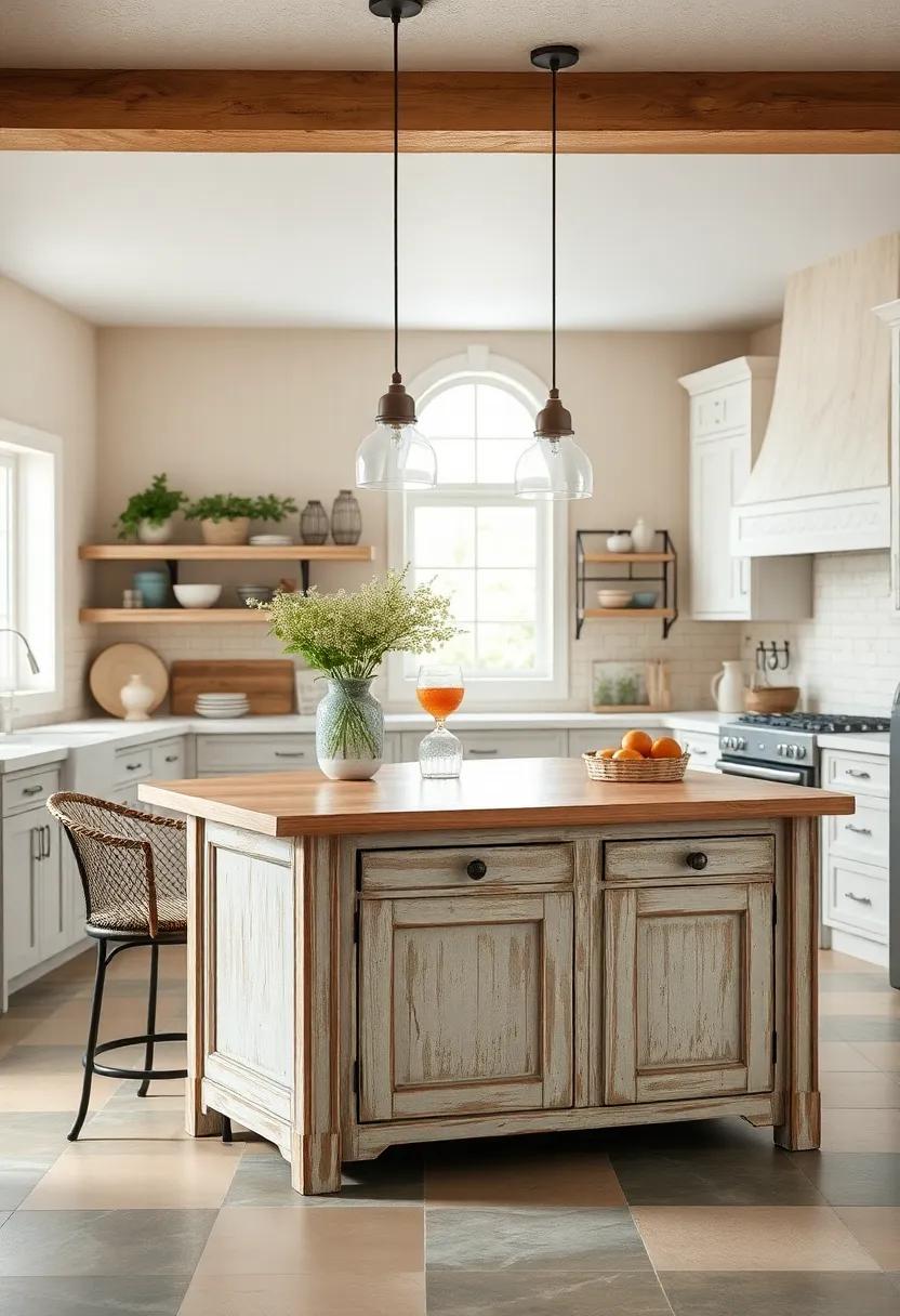 Coastal Cottage Vibes: A ⁢light ​and airy island that captures the essence of beachside living,​ featuring​ a‍ distressed finish ⁣and ample ⁤storage