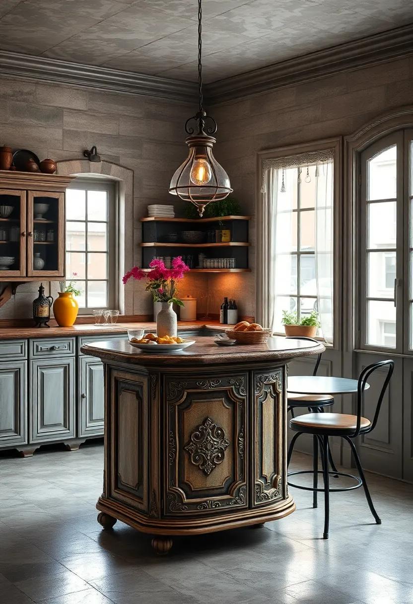 Elegant French⁢ Bistro: Embrace ‌the charm of a French ⁤bistro with a petite, ornately designed‍ island‍ that⁢ offers a‌ cozy ​spot for coffee and croissants
