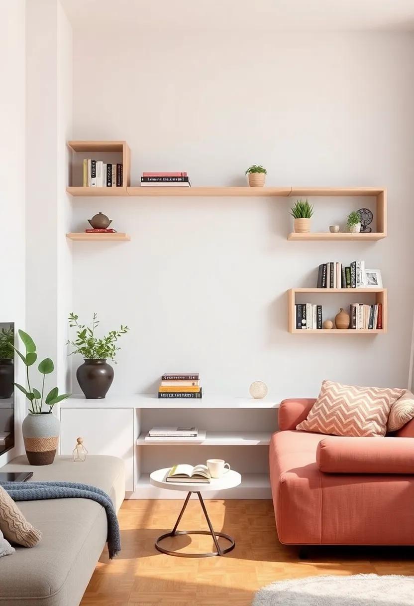 Cozy Nook: Visualize ⁣a ⁢corner ⁤shelf ⁤unit that creates a cozy ​reading ⁢nook in your living‍ room, inviting you to unwind with a⁢ book and a​ cup of tea