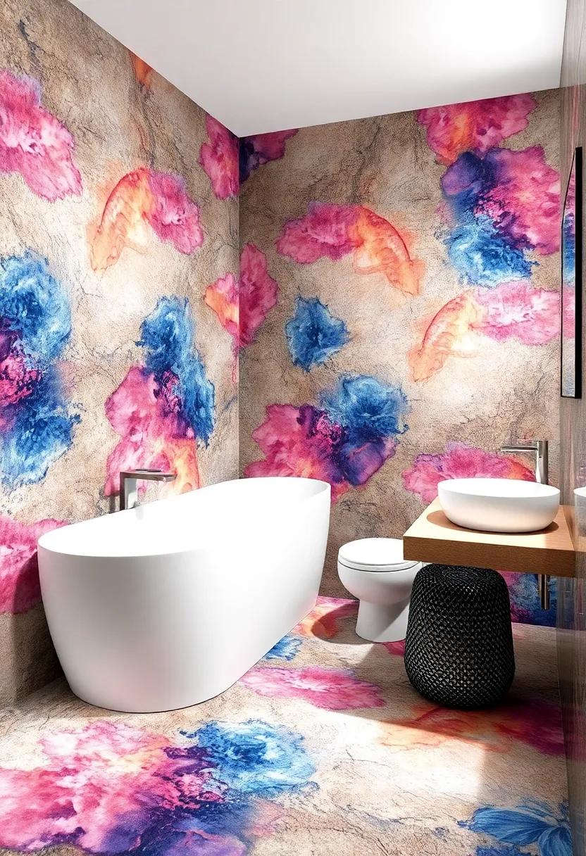Artistic Watercolor ⁢Effects: Opt for tiles with beautiful watercolor ⁢designs that ​mimic the⁢ blend ‌of colors in nature, offering a refreshing and artistic addition to your bathroom