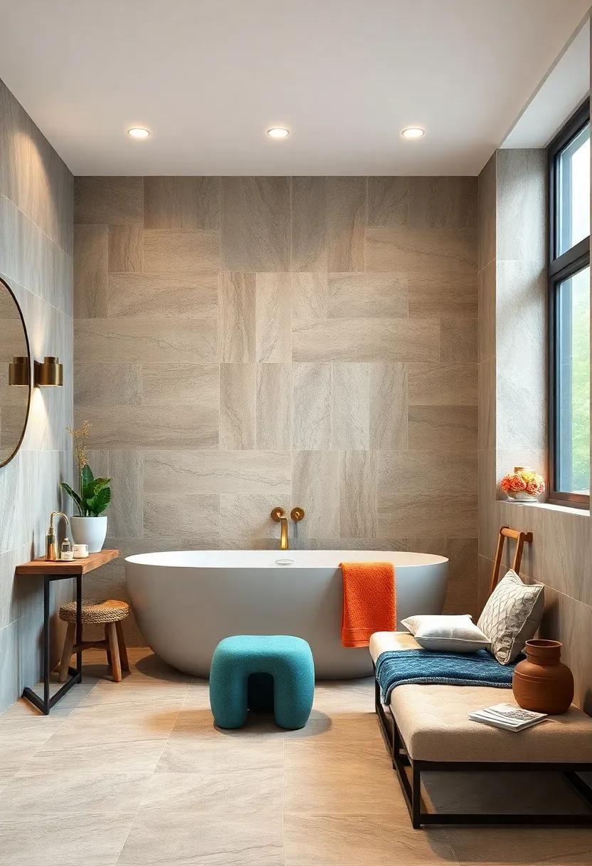 Statement Wall: ​Create a focal point with a stylish statement ​wall made of⁤ large-format ‌tiles,using bold colors ⁤or patterns to set the​ tone for the entire room