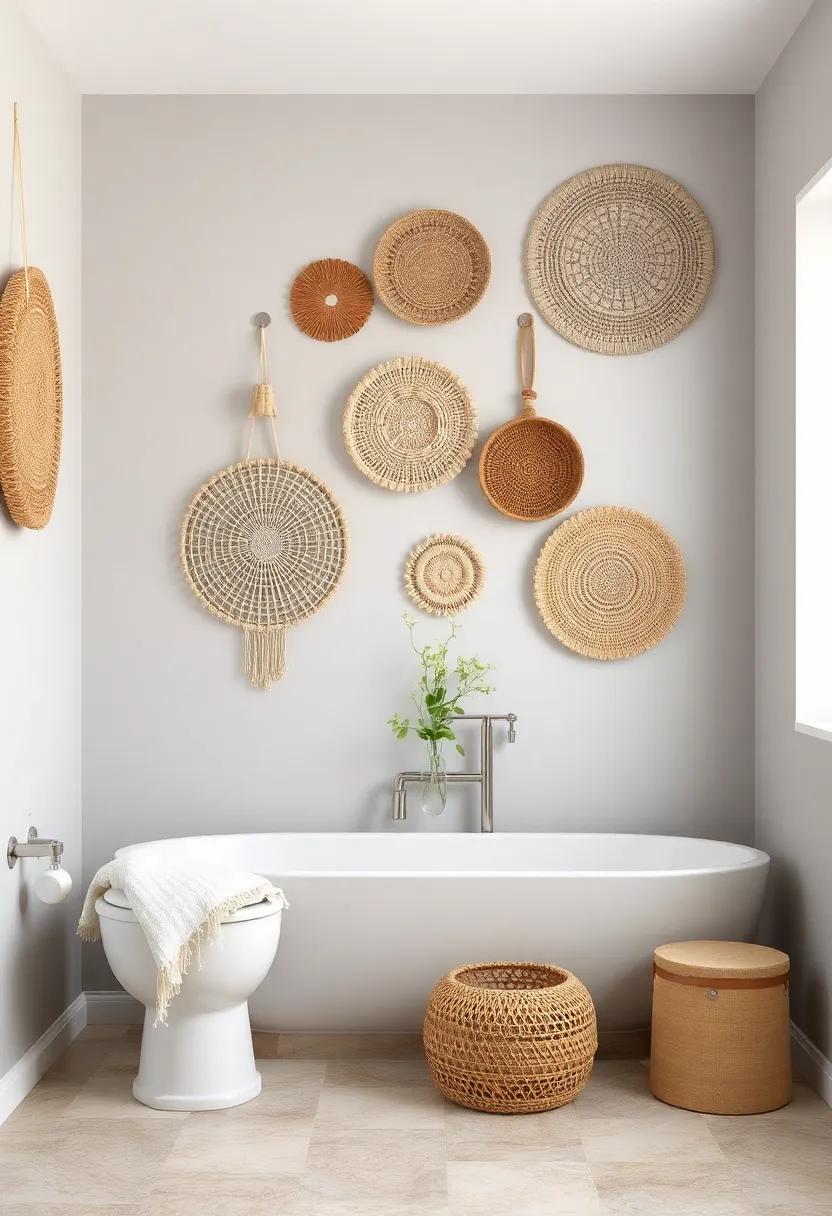 Woven Textures: Consider incorporating woven wall hangings or‌ baskets to add unexpected texture and visual interest ​to your bathroom‍ walls