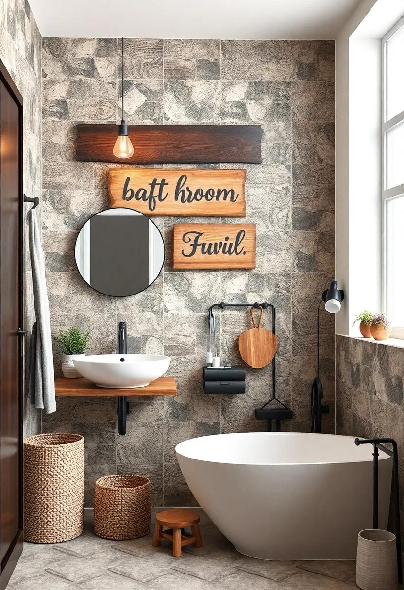 Blended Styles: Mix rustic elements with modern signs to ​achieve a blended style that feels both fresh and familiar in your bathroom