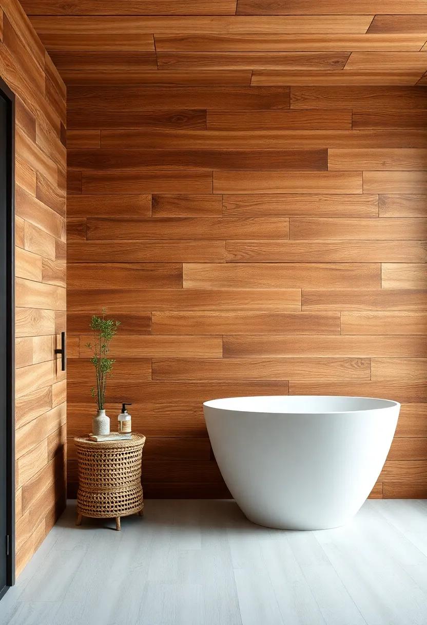 Meticulously Planked Walls: Dive into the beauty of meticulously arranged‌ planked wood walls that offer‌ a layered texture and warm feel