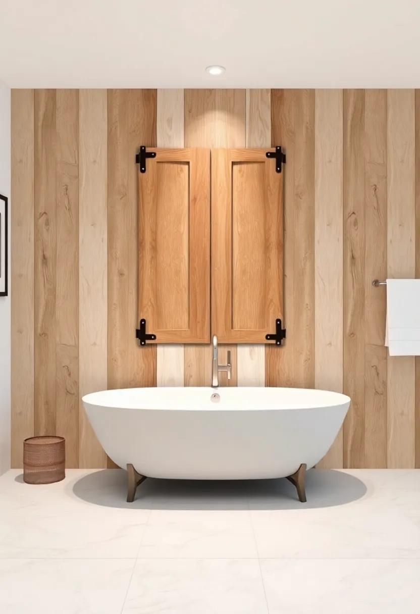 Barn ⁣Door Panels: Create a striking focal point using barn doors as wall panels, enhancing your bathroom's rustic appeal while adding functionality