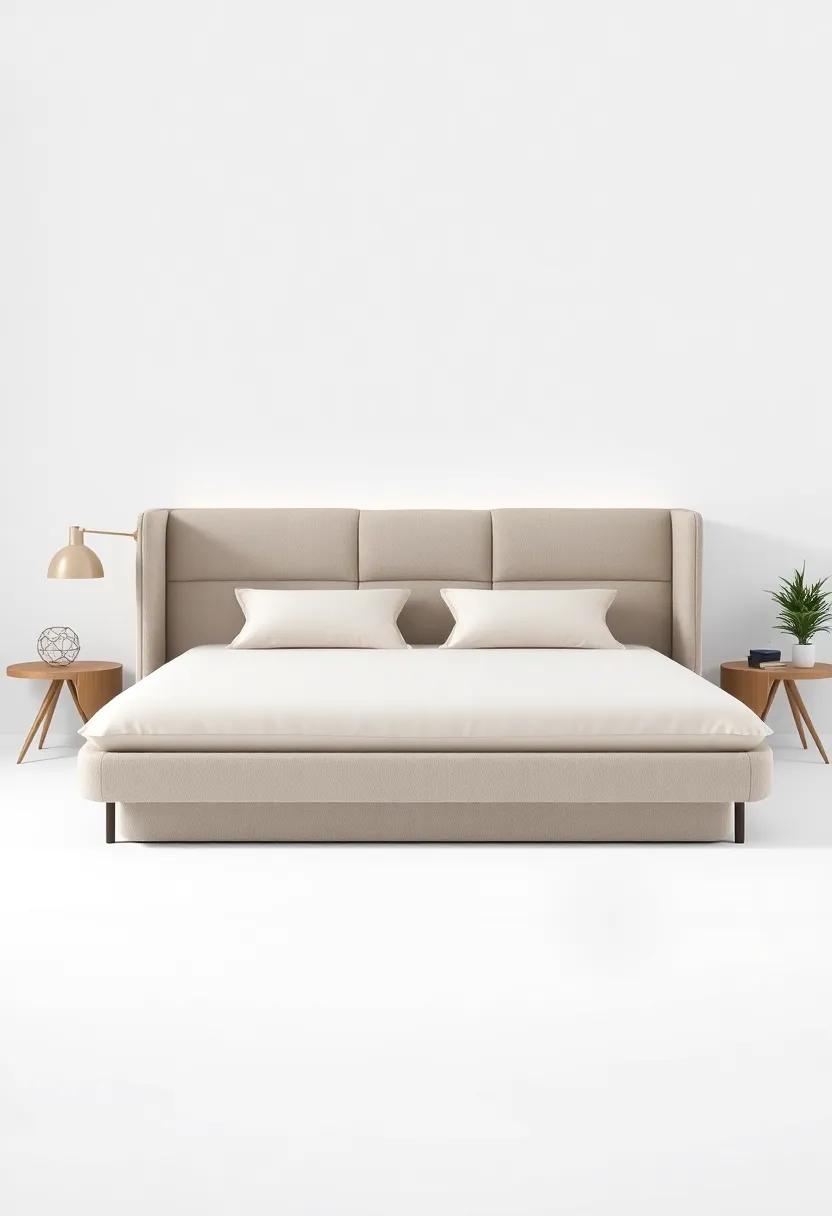 Chic⁢ Chaise: A unique headboard ⁣design⁤ that mimics the ⁣shape⁣ of a chaise lounge, upholstered in luxurious silk for ⁤an ultra-modern‍ feel