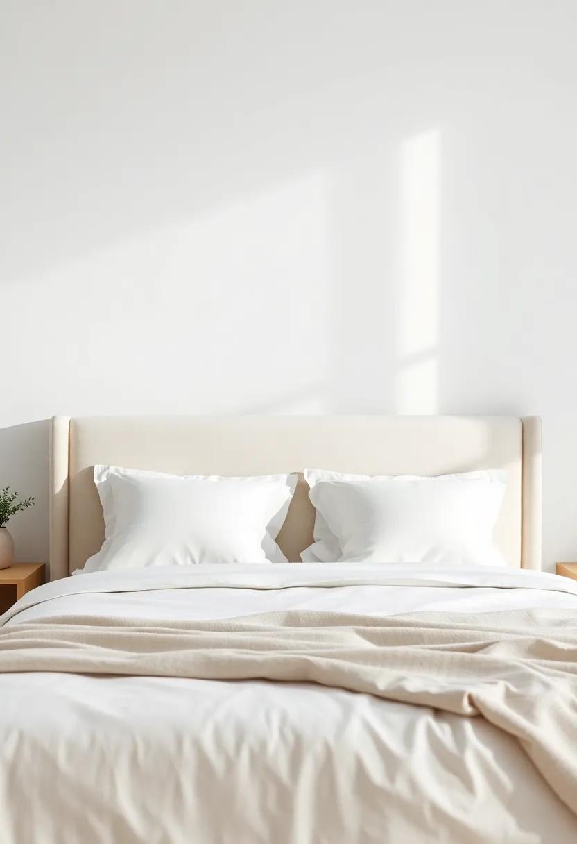 Contemporary Cream: A minimalist headboard in a luxurious​ cream‌ fabric that blends seamlessly ⁤with a modern aesthetic, creating a serene bedroom retreat