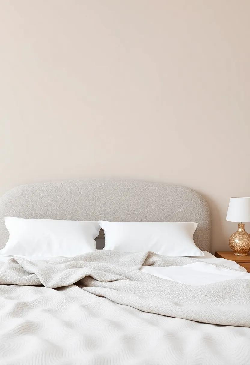Whimsical ‌Waves: A headboard with a curvy⁣ silhouette, covered in soft, textured fabric that adds a playful element to a⁤ chic bedroom