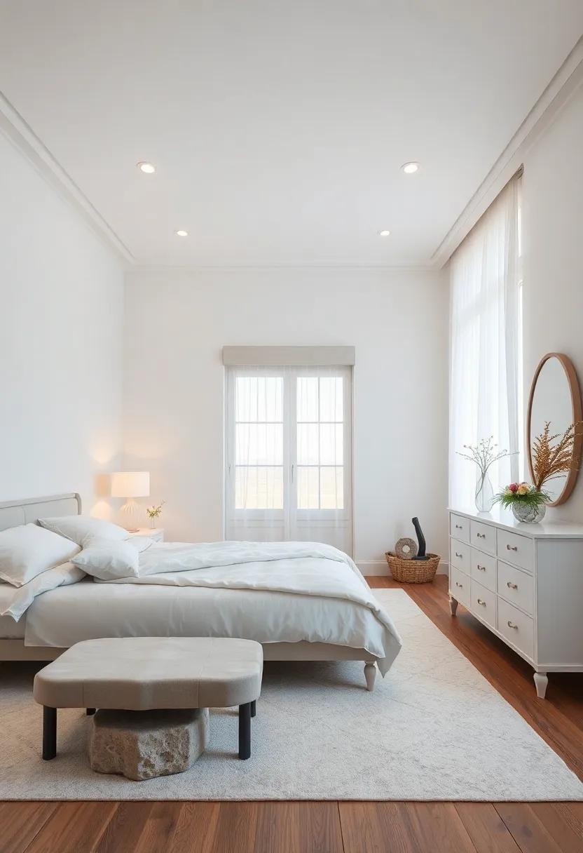 A contrast‍ of Textures: Balancing White Furniture⁣ with ‍Bold Accents