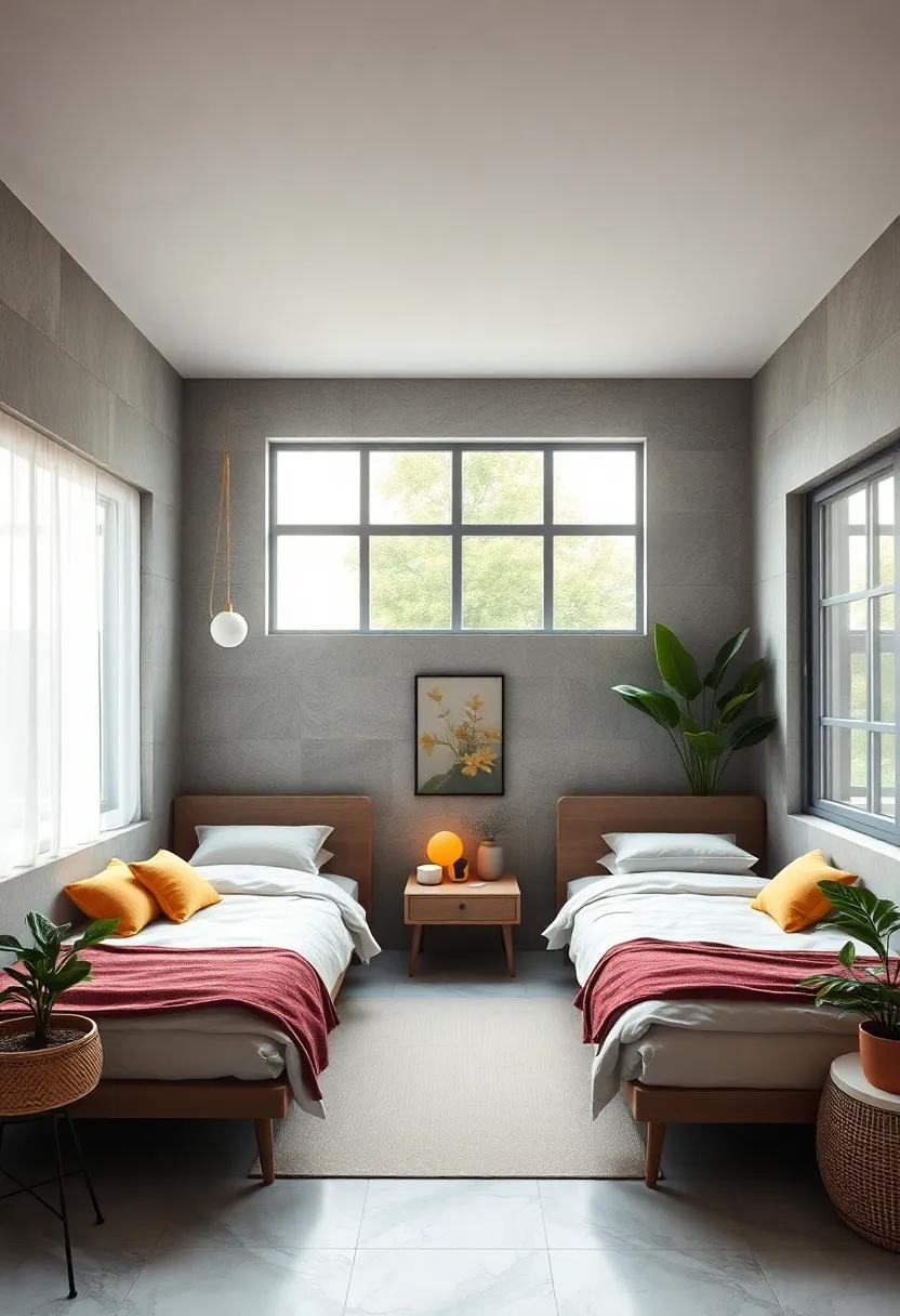 Nature⁤ Nook: Design with large windows and plants to create a bright ‍and airy environment ⁣around the ⁢beds