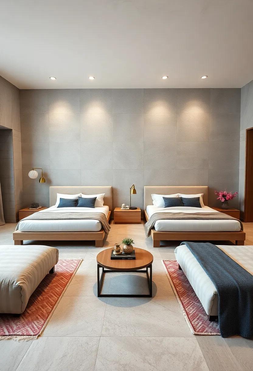 Symmetrical Serenity: position beds symmetrically ⁤for a⁢ balanced aesthetic that promotes ⁢peace and harmony