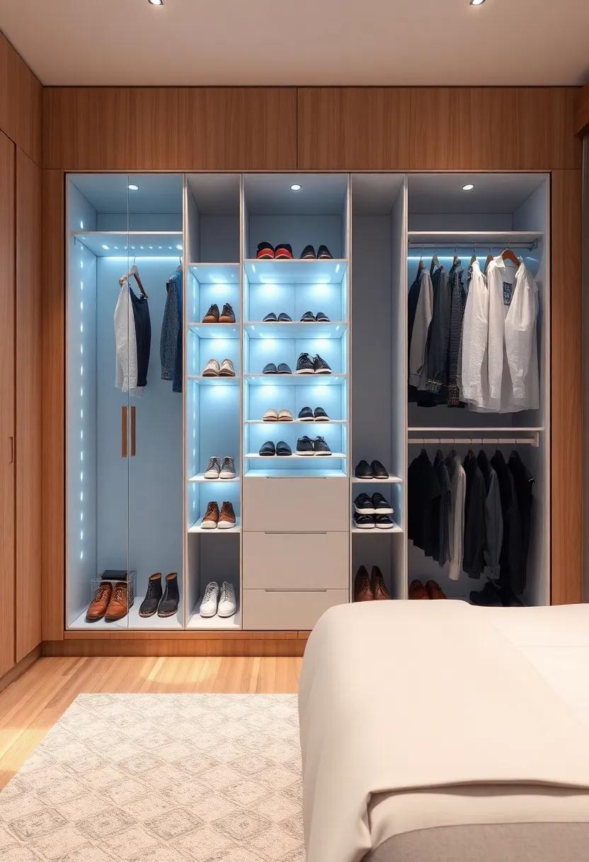 Futuristic ‌Wardrobe with Smart Shoe Alerts – Step ​into the future with a high-tech⁣ wardrobe that sends you alerts on your phone about shoe conditions ‍and requires rotation for best wear
