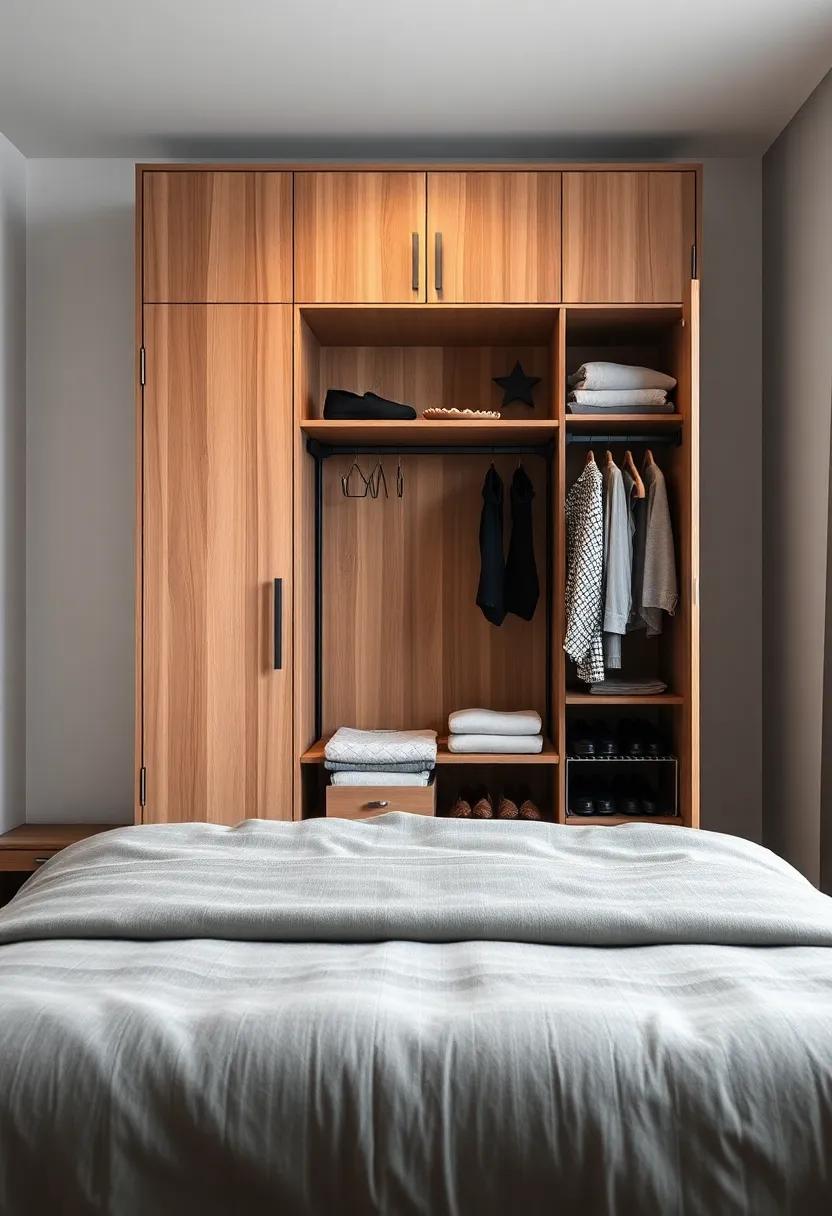Industrial-Style Wardrobe with Metal Shoe Rack – ⁤Make a bold ‍statement‌ with an industrial-style wardrobe showcasing ⁢a sturdy metal shoe rack, ideal for those embracing a loft-inspired style