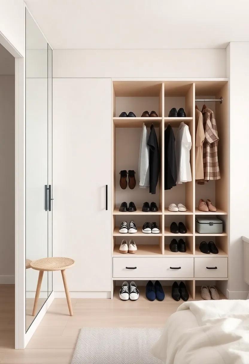scandinavian Design ⁣Wardrobe⁤ with ​Open Shoe Grids – Achieve that Scandinavian aesthetic with ⁢minimalist designs featuring open shoe ⁢grids⁤ that ⁣prioritize air circulation and‍ easy access