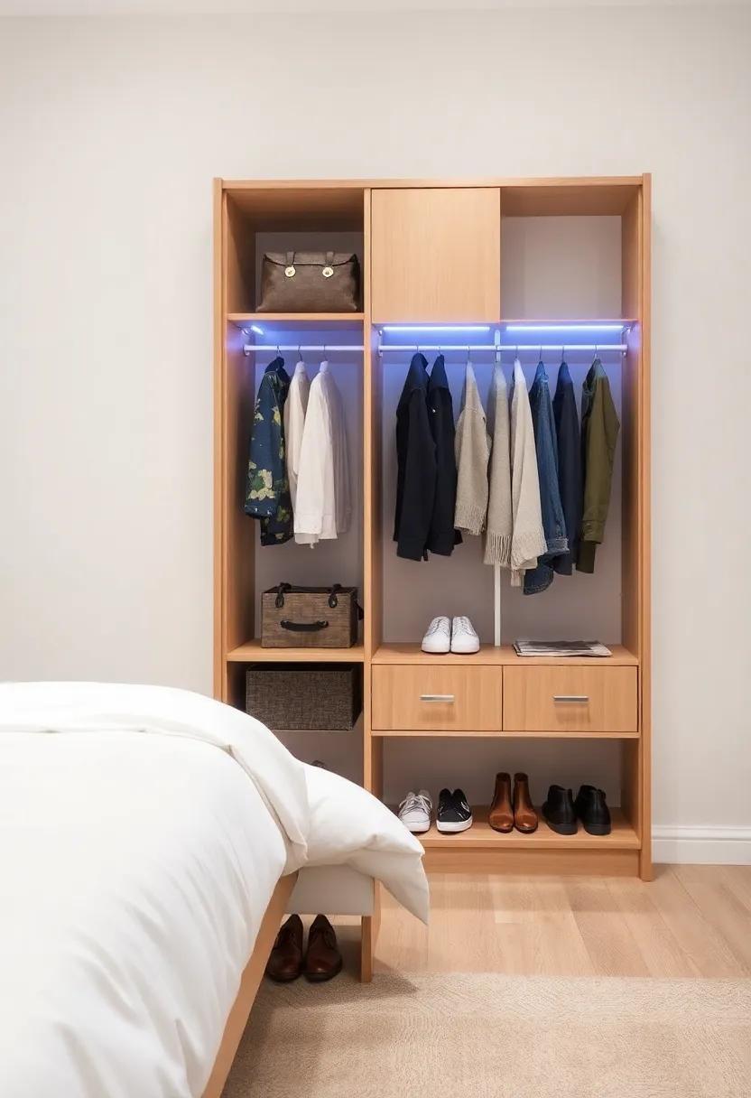 Space-Saving Wardrobe with Under-Bed Shoe Storage –​ Purposely ‌designed ⁤to save space, this wardrobe features ingenious under-bed shoe storage for a clutter-free look