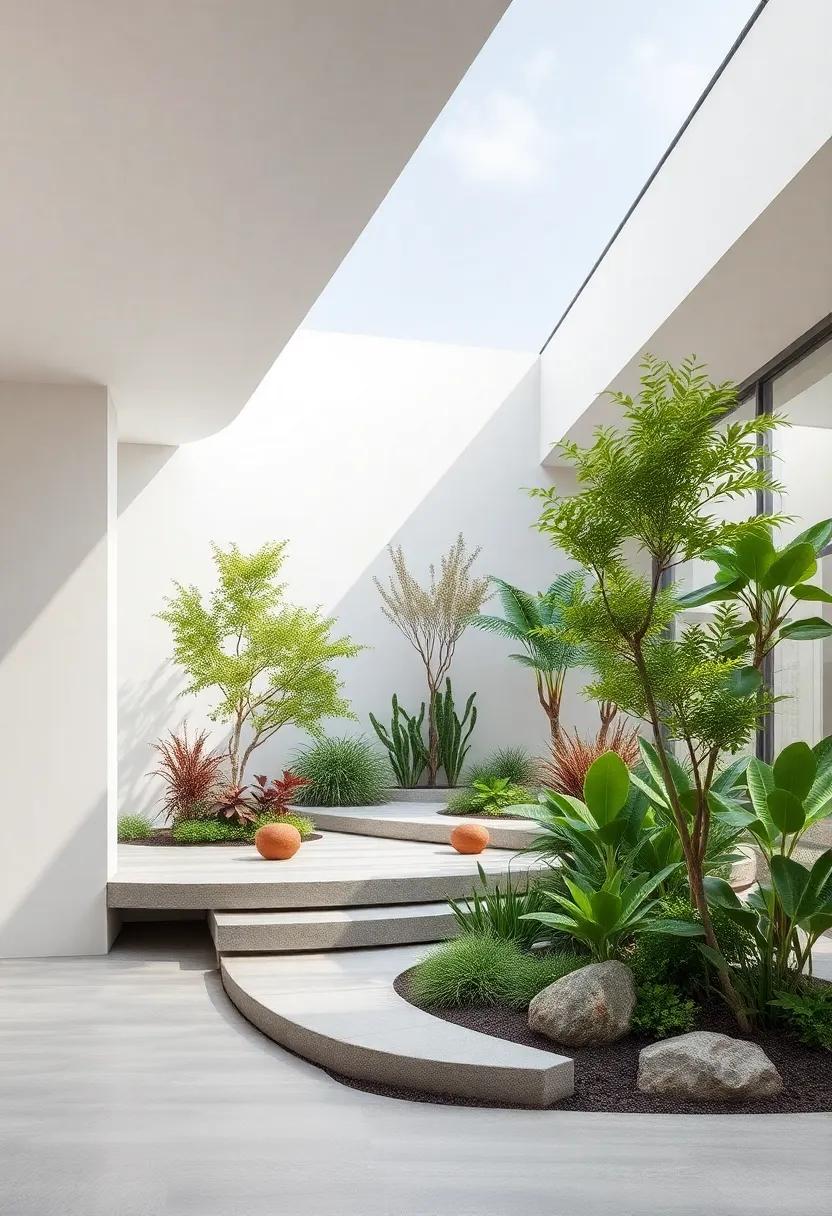 Sustainable Landscaping Integrating with Architectural​ elements