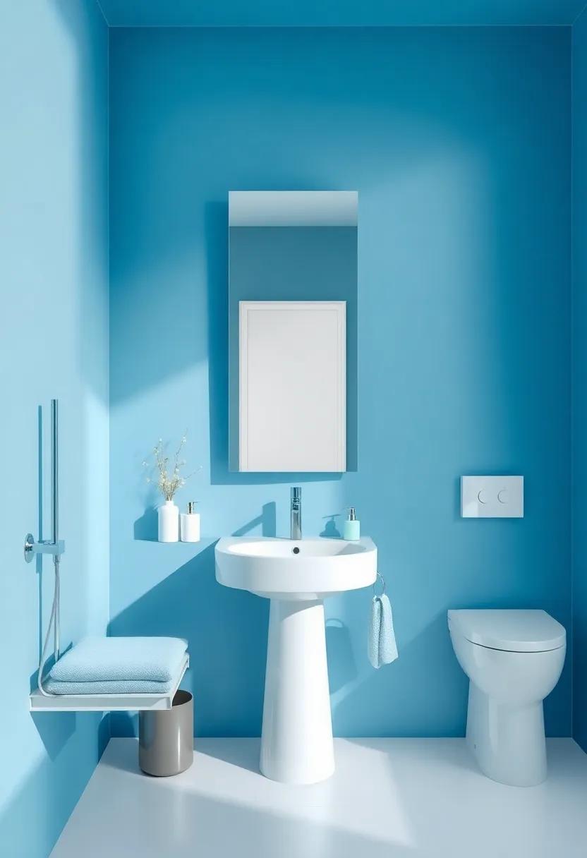 Contemporary Chic: Choose sleek ​silhouettes and light blue accents in​ a modern setting, merging functionality with style