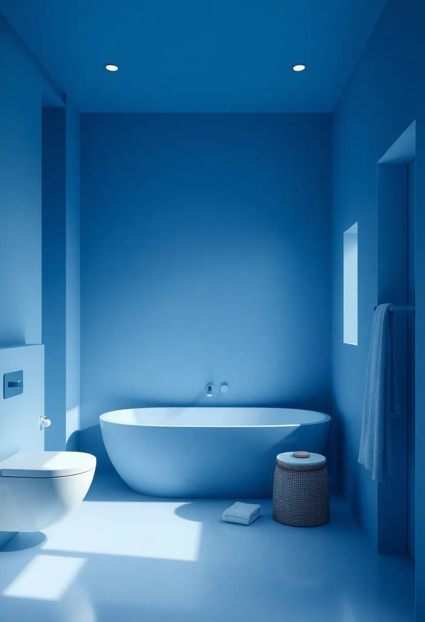 Monochrome Majesty: use ​different shades ⁣of blue in a single color palette to create depth and intrigue in your‌ bathroom design