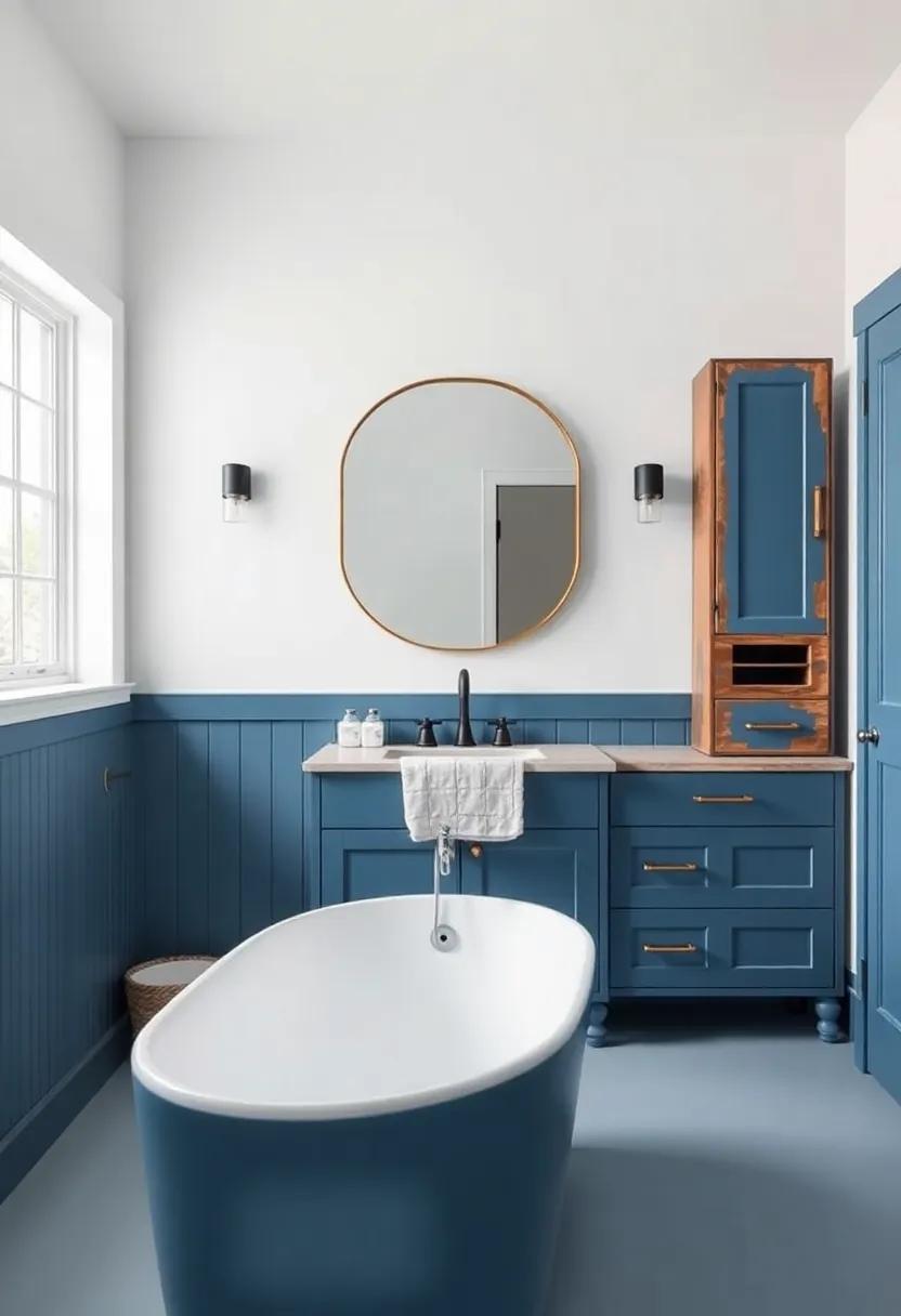 Rustic Blue: Aim for a farmhouse feel with distressed blue cabinets and rustic​ wood accents⁤ that tell a story