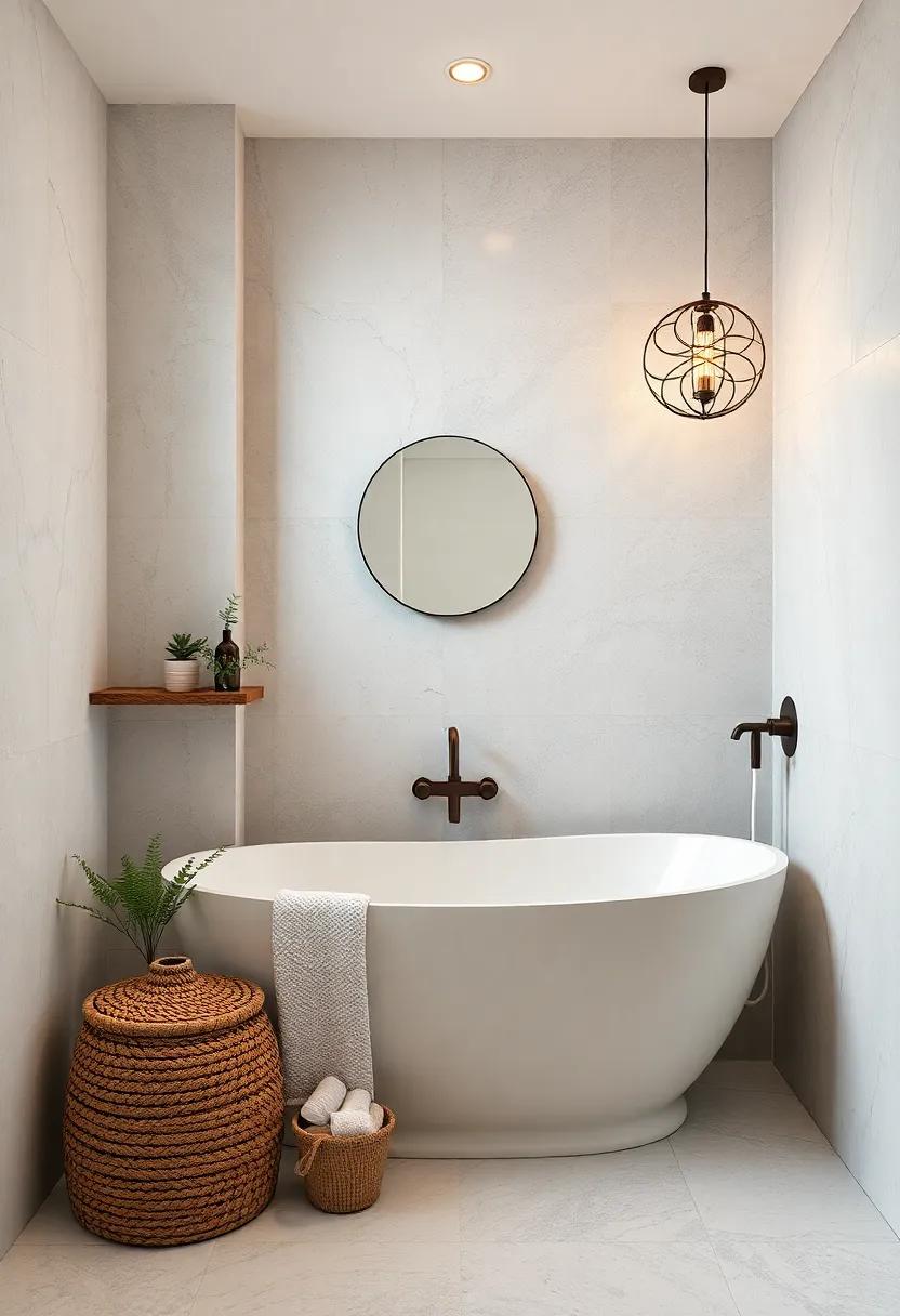 Embrace Layered ⁣Textures for a ⁣luxurious boho Bathroom Feel