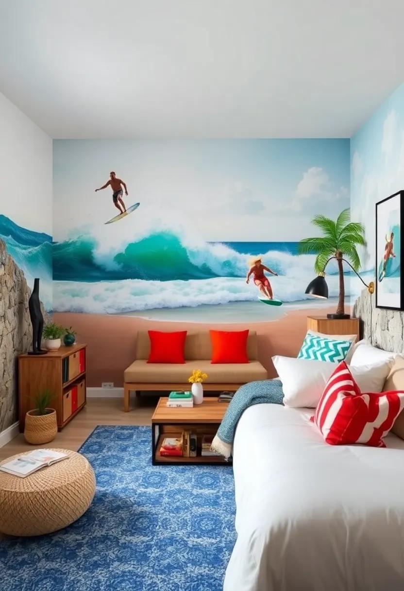 Surf's Up! ⁣A beach scene ⁢filled with ⁢crashing waves and ⁤surfers transports ⁣your child to a sun-kissed paradise filled with fun and excitement