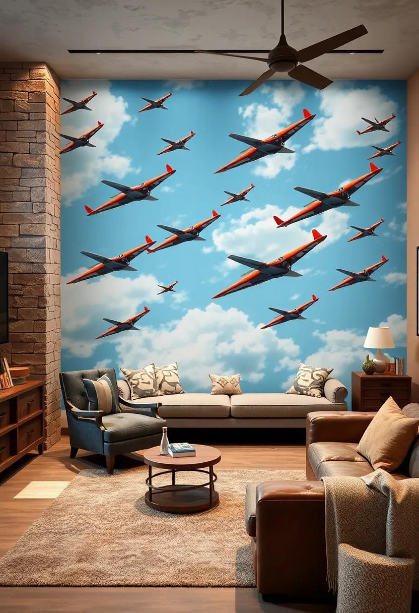 Vintage Airplanes: A mural ‍filled with classic airplanes soaring in the ⁤skies offers timeless inspiration for future aviators