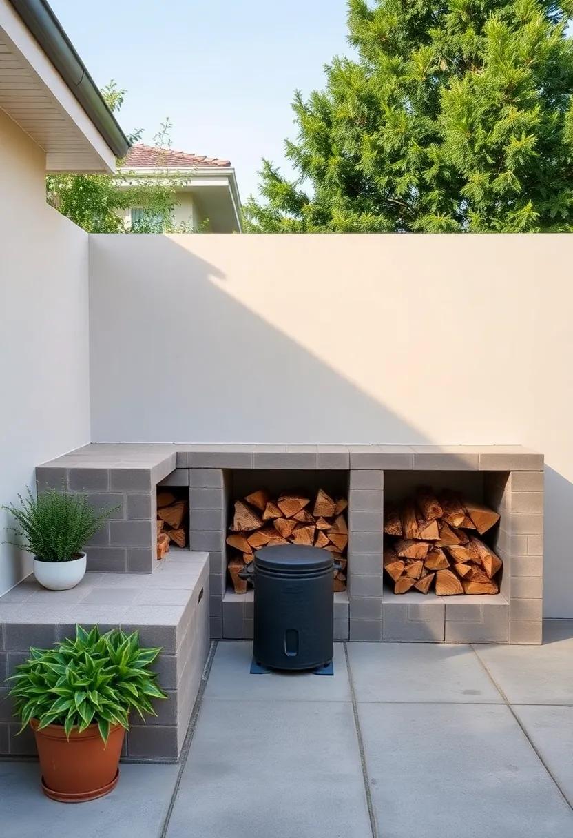 Create a‌ Wood Storage: Use cinder blocks to make a‍ designated area ​for‍ storing firewood or charcoal