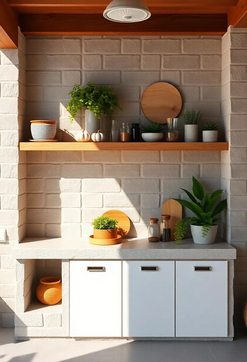 Utilize open Shelving: Use open cinder block shelving ⁣for displaying herbs,​ spices, ​and ‌decorative items