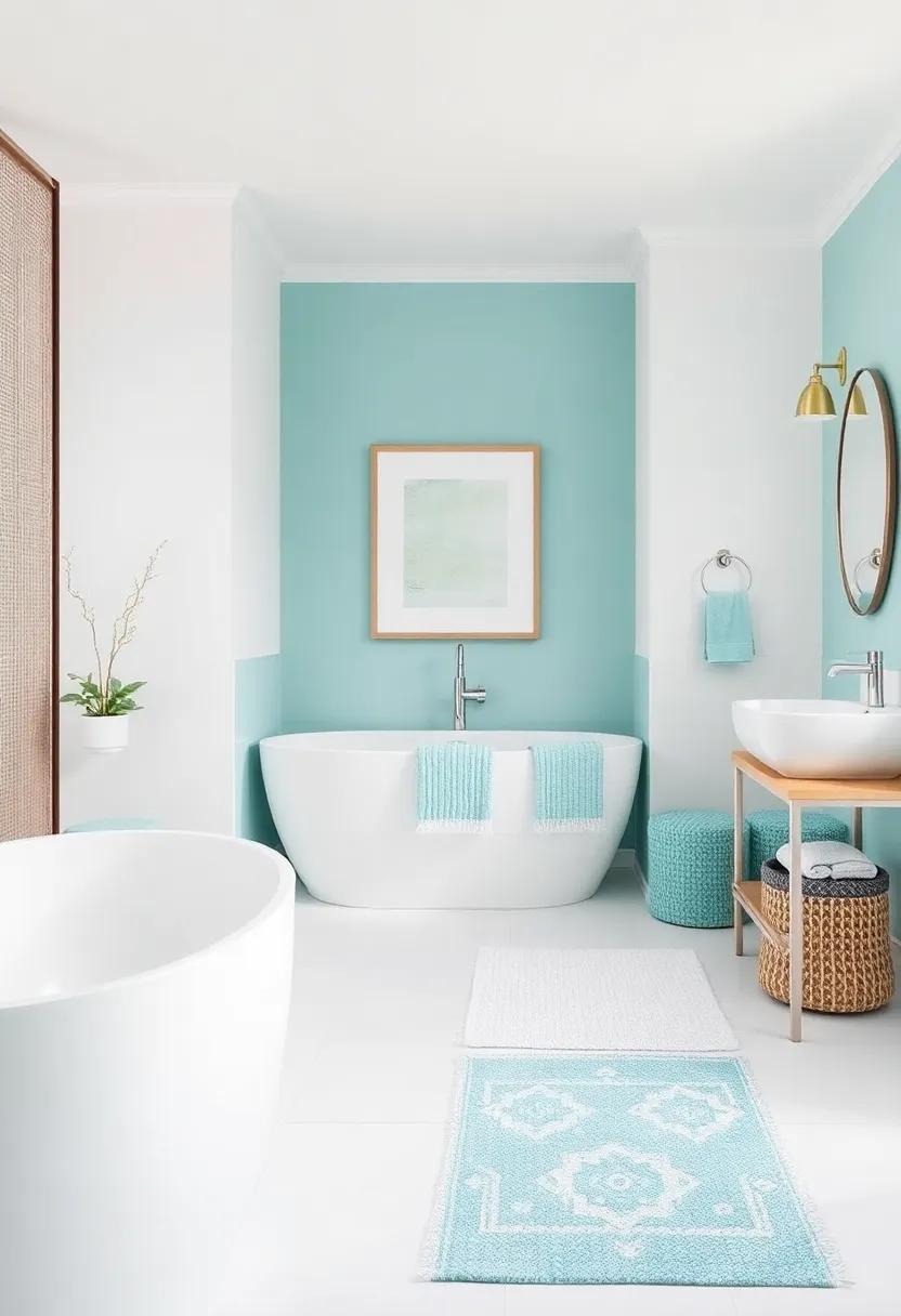 Layering Textiles: choosing Towels and Rugs⁣ in Coastal Colors