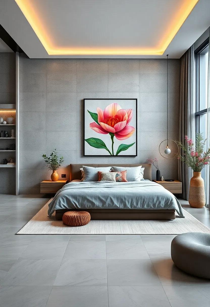 Urban Bloom: ⁤A contemporary setup ‌with a fusion of​ concrete and floral art, where soft petals collide beautifully with sharp lines for an unexpected twist