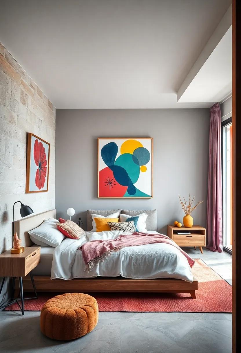Whimsical Touch: A children’s bedroom adorned with fun, imaginative art; vibrant colors ​and playful shapes ⁢inspire creativity and joy ⁣in a space meant‍ for⁣ dreaming