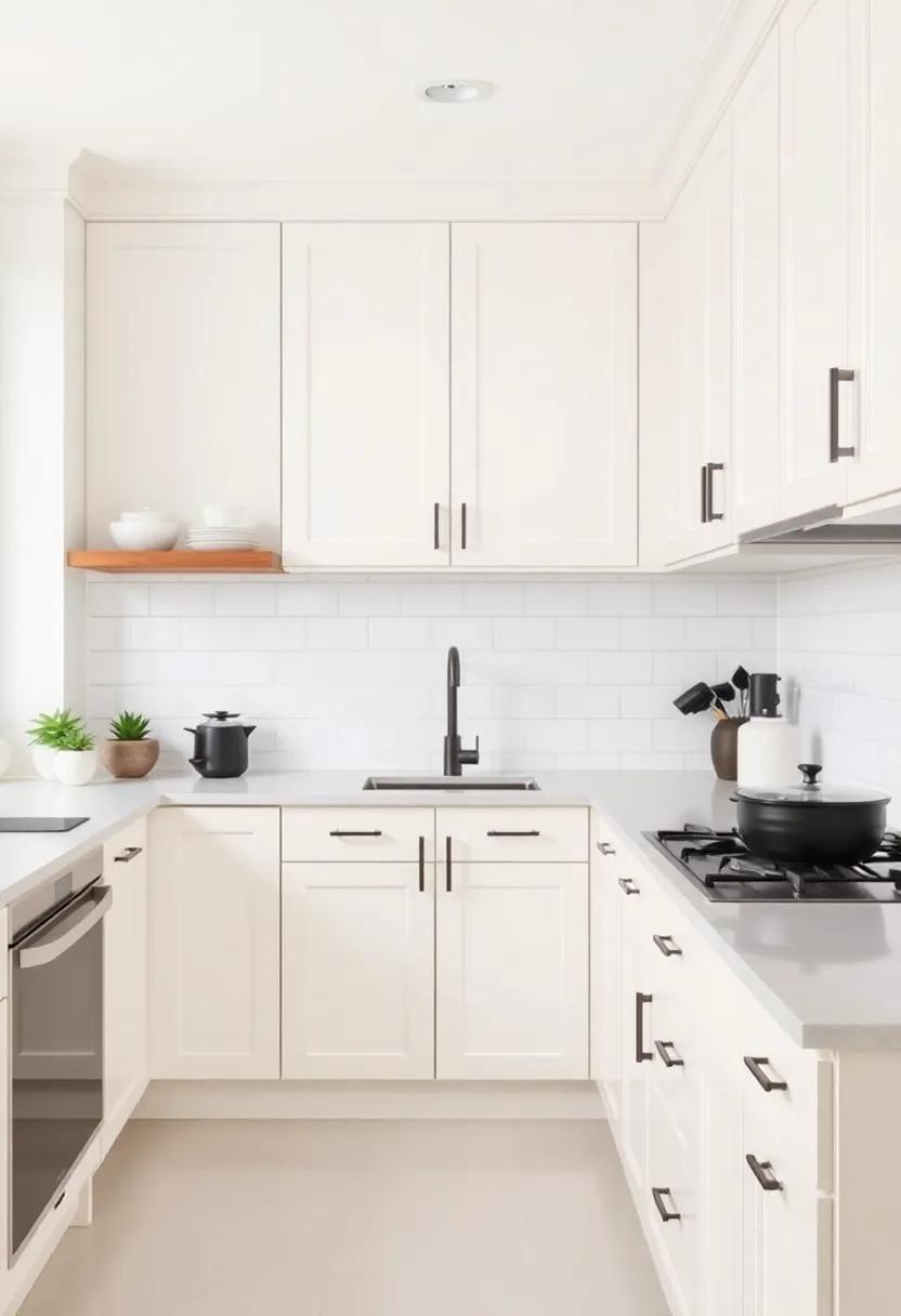Classic Pairing: Combine ‍cream cabinets with black and ​white details for a classic yet contemporary palette that never goes out of style