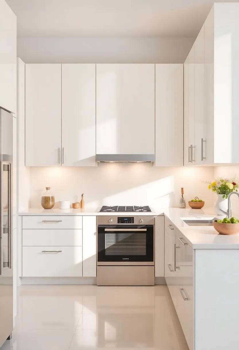 Contemporary Gloss: Choose high-gloss cream cabinets that reflect‍ light, offering a‌ modern touch and enhancing natural brightness in the room