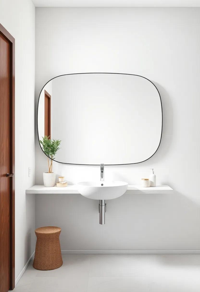 Choose a Unique⁢ Mirror: A quirky-shaped or ‌decorative ⁤mirror can dramatically enhance ⁣the bathroom’s style and functionality