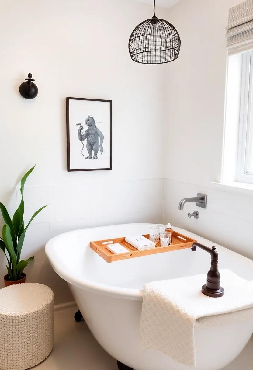 Incorporate a ​Bath Caddy: Use ⁢a caddy​ to hold books⁣ or bath supplies for an indulgent,luxurious bathing experience