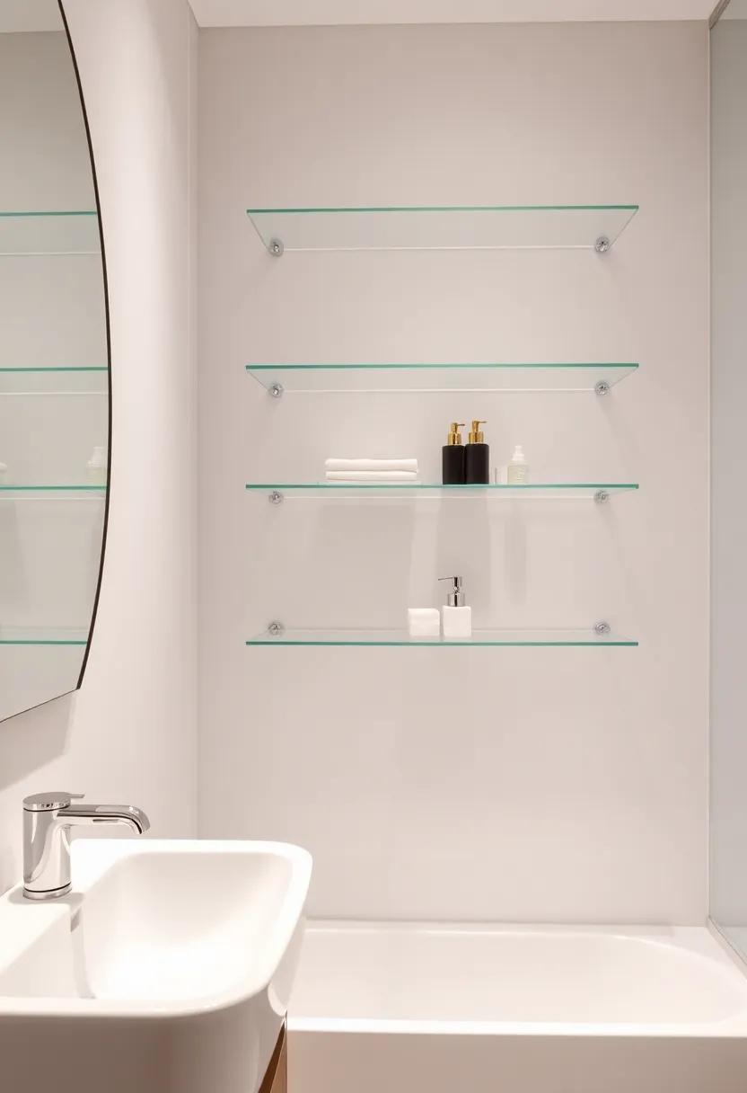Install‍ Glass Shelves: ​Transparent glass shelves can‌ provide a sleek look while keeping the room feeling open