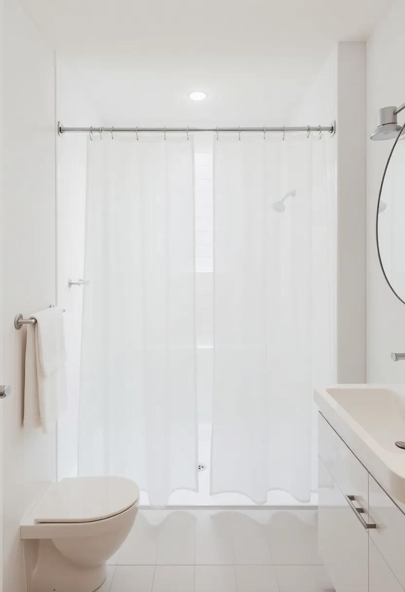 Use ‌Stylish ⁤Shower Curtains: ‍Replace bulky shower doors with a chic ​curtain that complements your décor and adds color