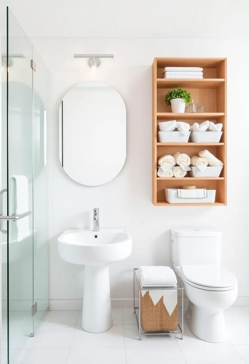 Use Clear Storage Bins: Keep bathroom items organized ​and visible with clear containers that maintain a tidy look