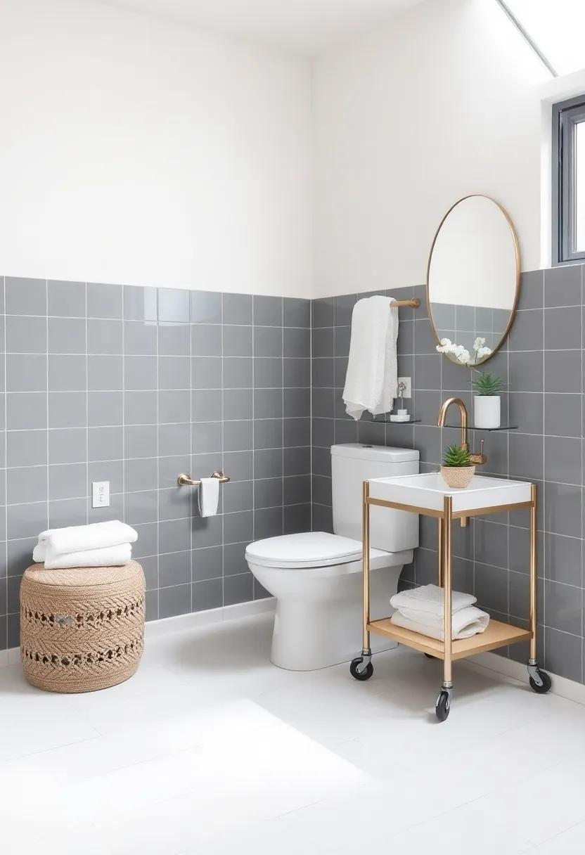 Use Multi-Functional Furniture: Choose a storage ottoman ​or a compact⁣ bathroom cart that serves ⁤multiple purposes ⁢while saving space