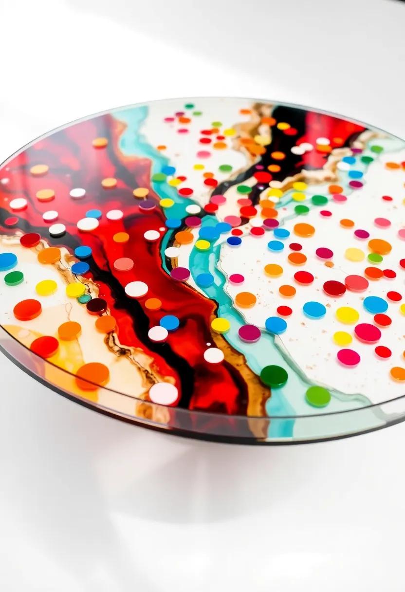 Layered Confetti: ⁤A⁤ playful design where ‌colorful layers ‌of resin or glass create a dynamic ​effect,​ adding interest‌ and⁢ vibrancy ​to your⁤ living room