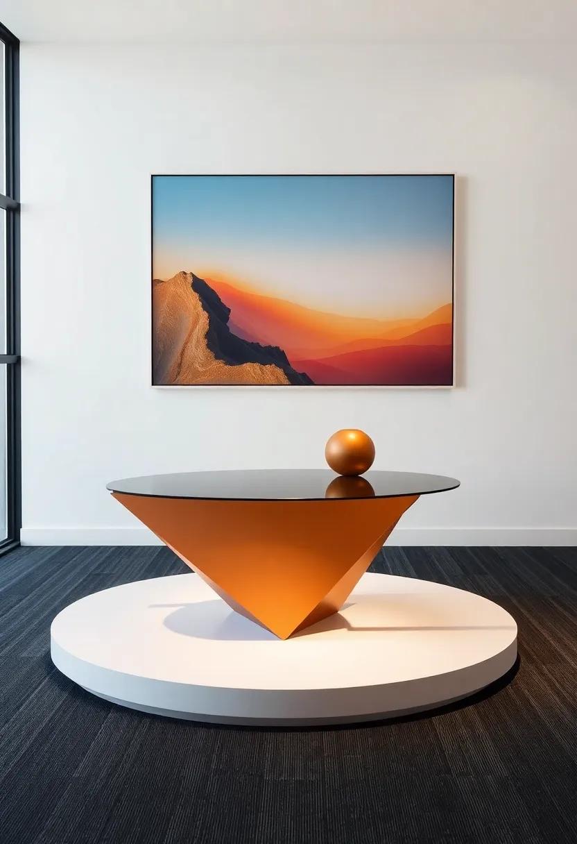 The‌ Sculptural ⁤Marvel: An‍ eye-catching coffee table ​that ⁣blends art and utility, featuring ​a bold geometric⁣ design that becomes the ⁣centerpiece of any living space