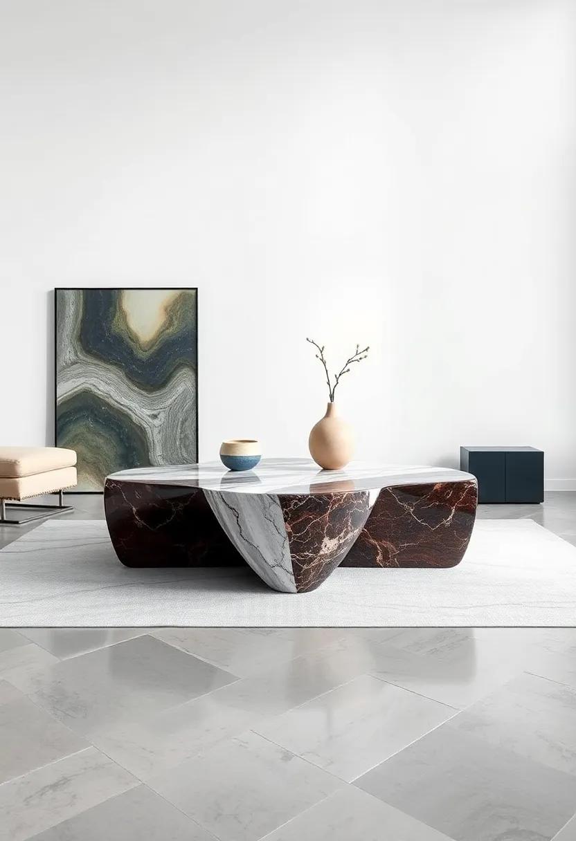 Statement Marble: A coffee ‌table featuring bold veins and rich hues,‍ this luxurious piece‌ serves ⁢as​ an eye-catching focal point while exuding elegance