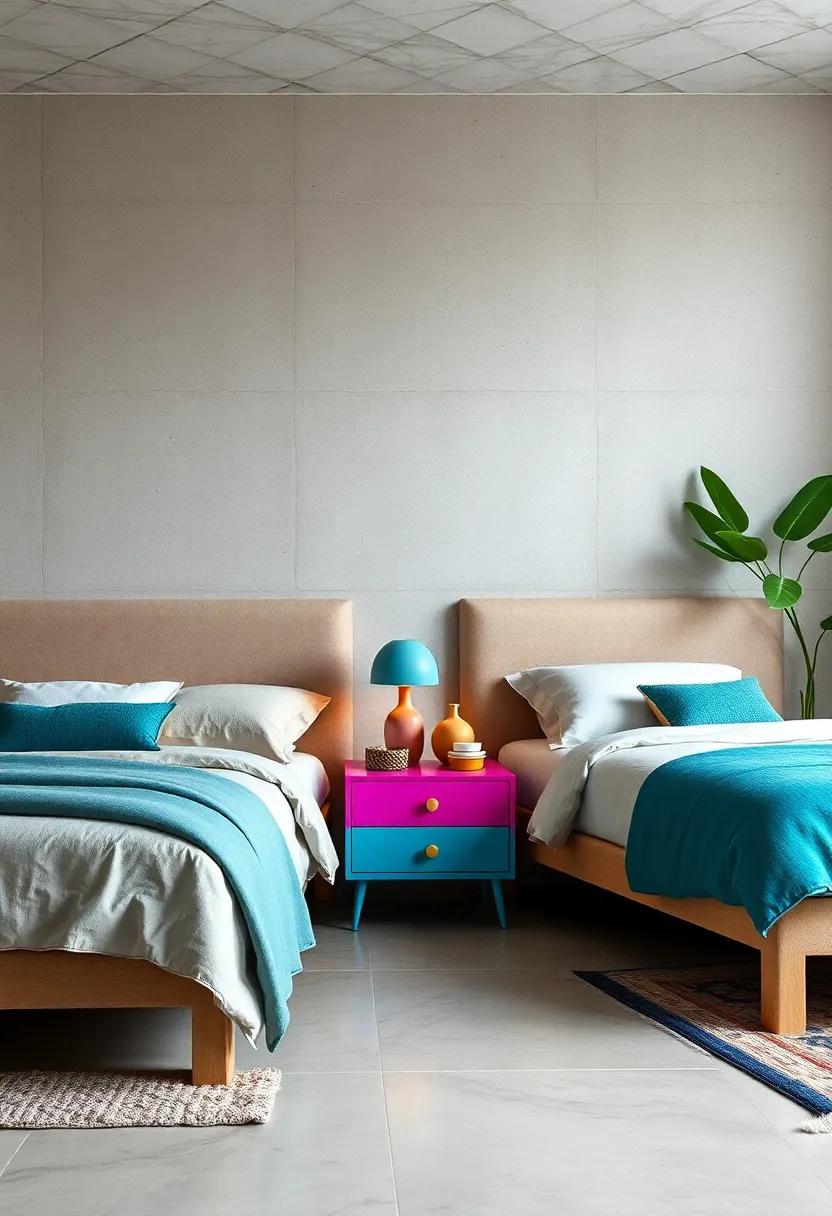 bold Color Infusion: A nightstand in a striking, ‌unexpected color—think ​vibrant ‍fuchsia or‍ deep teal—that instantly uplifts your bedroom atmosphere