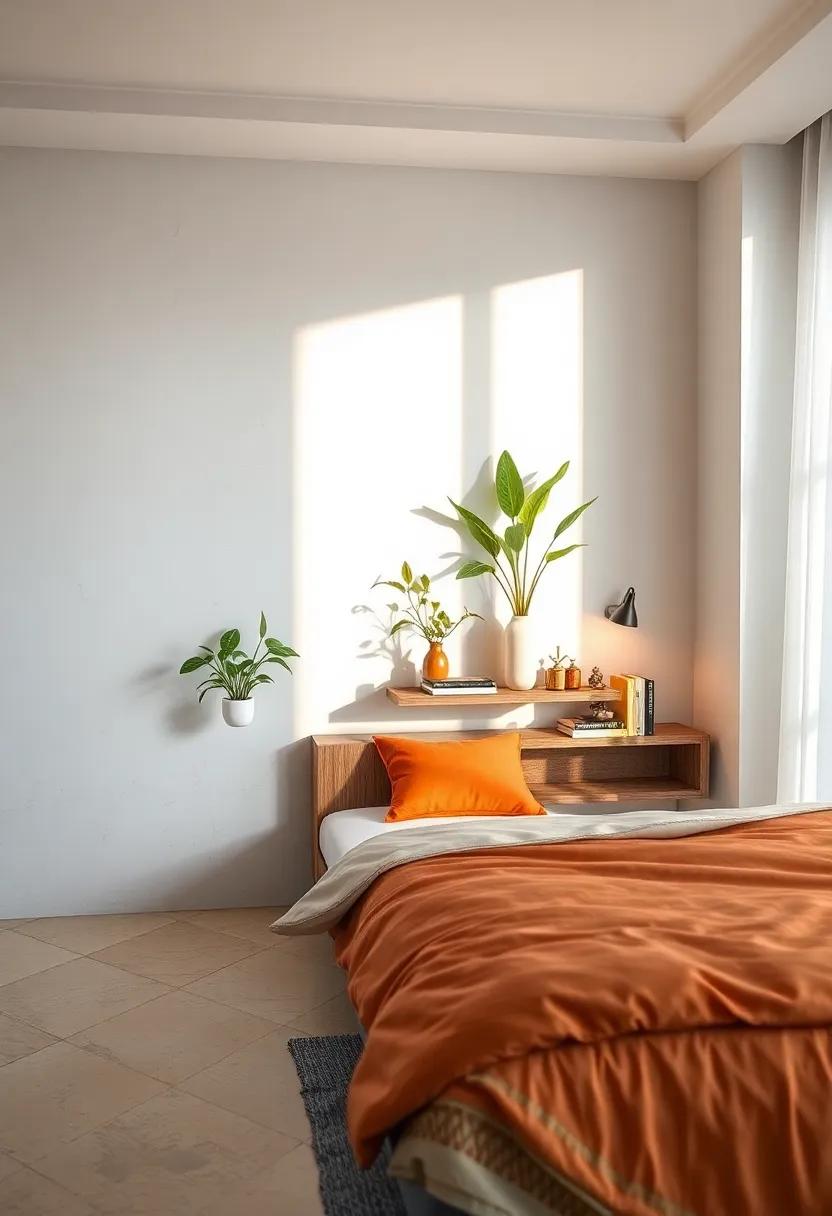 Floating Serenity: A minimalist floating nightstand that gives⁤ an airy feel ‌while providing ⁣a unique showcase for your ⁣favorite ⁣books ⁣and plants
