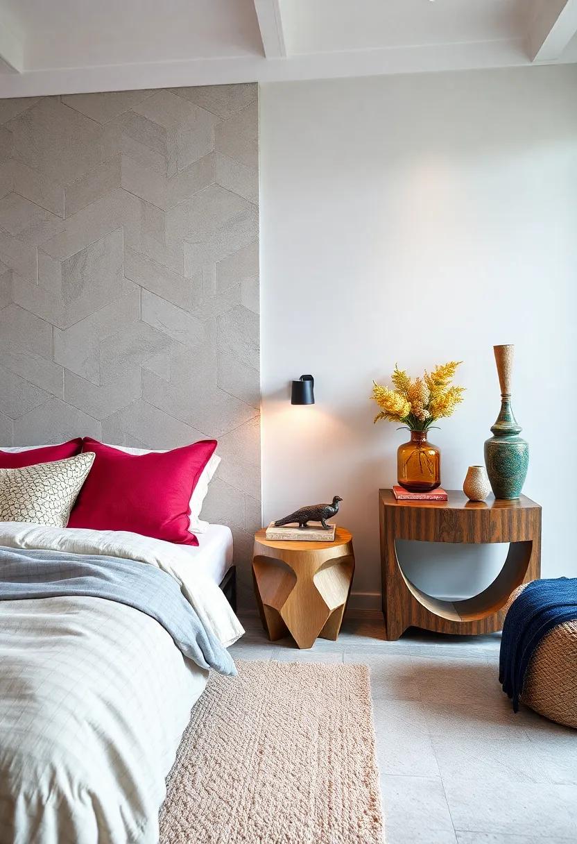 sculptural Functionality: Choose a nightstand that doubles ​as ​a work of art, like a sculptural piece that adds⁤ dynamic interest with its curves and‌ angles