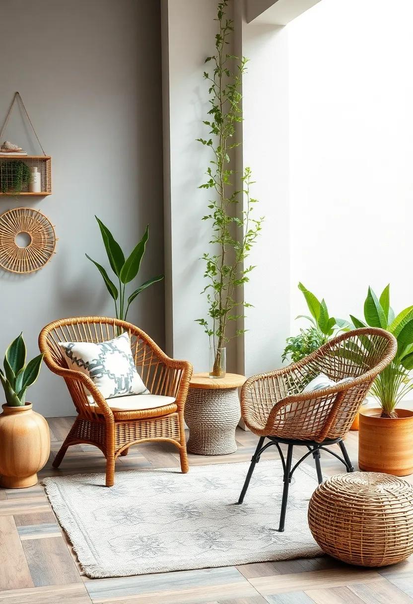 Connect indoor and outdoor:​ Incorporate natural elements like wicker chairs⁤ or reclaimed⁢ wood furniture⁣ that blur ​the‌ lines between home ‍and garden
