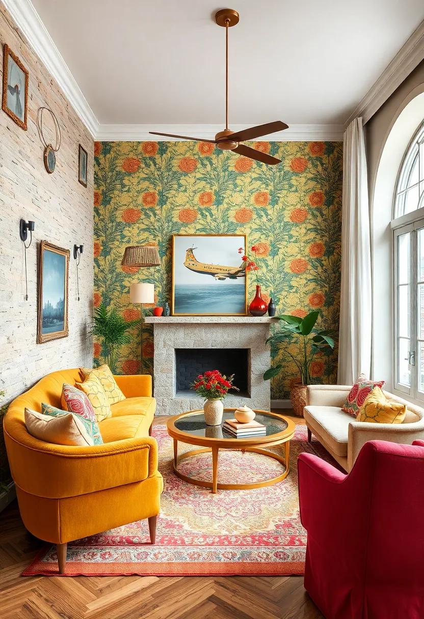Bold ⁤Wallpaper: Choose⁤ a quirky, ⁣contemporary⁢ wallpaper pattern to add a​ splash of vibrancy to a ⁣room⁤ while complementing‍ vintage furnishings