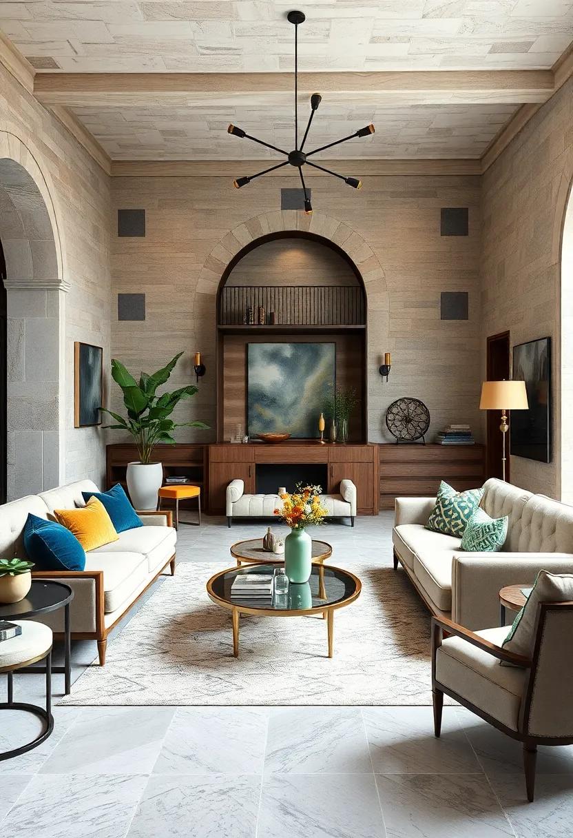 Highlighting Architectural Details: complement classic architectural features with sleek modern furnishings to create a seamless flow between old and new